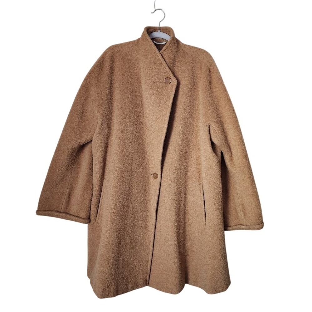 MAXMARA Vintage Alpaca Virgin Wool Camel Cocoon Coat Quiet Luxury old money 12